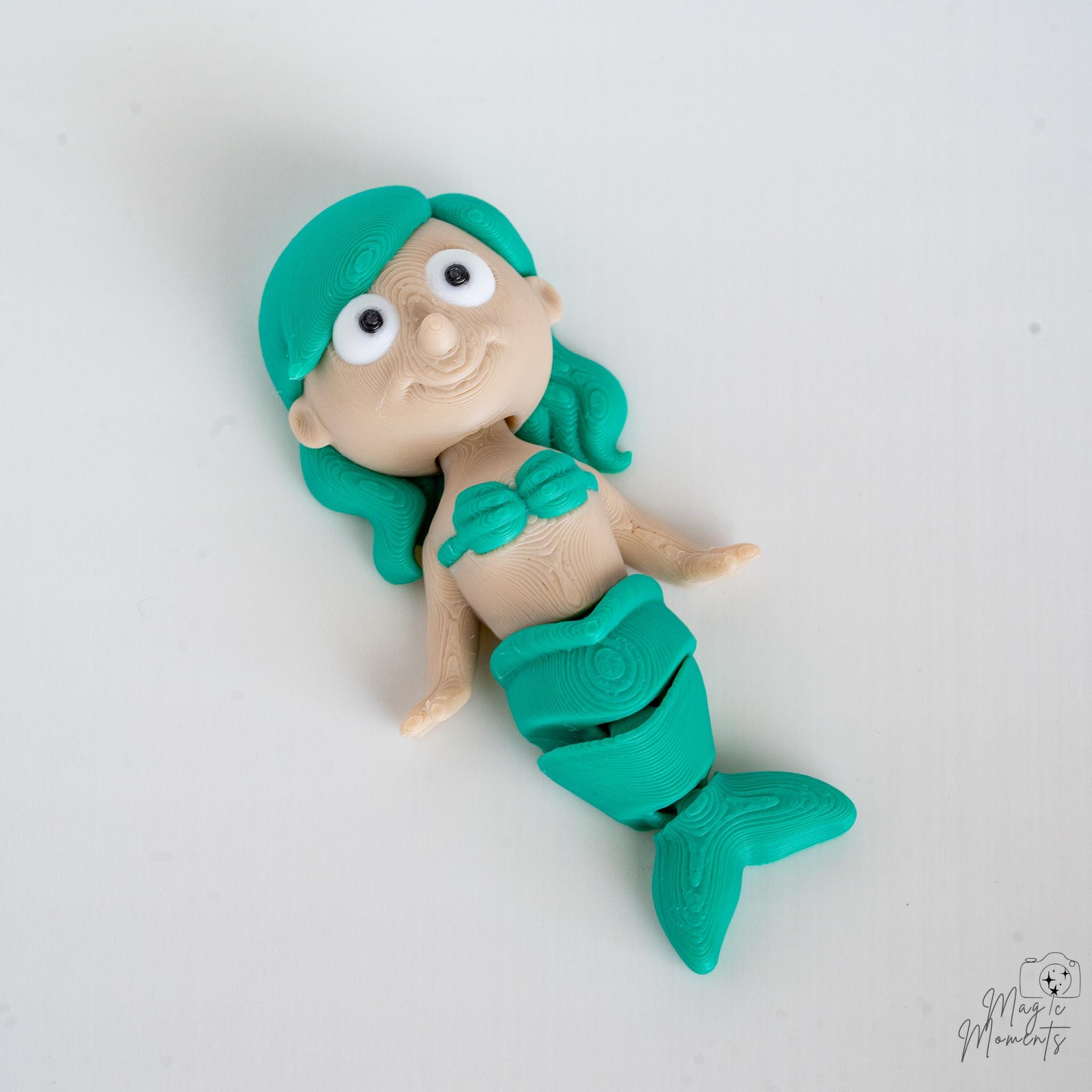 turquoise mermaid figurine 3d printed fantasy character