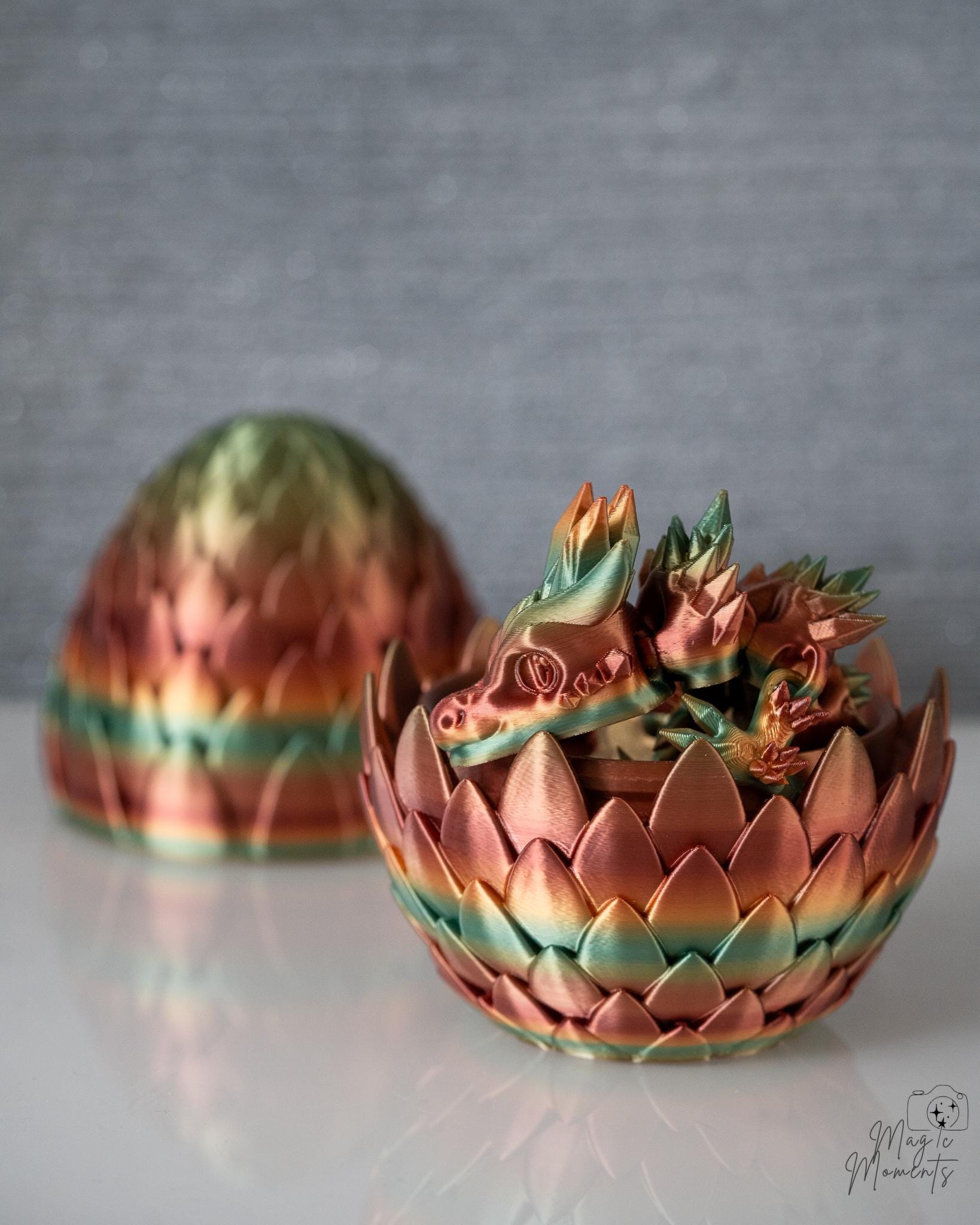 Fantasy dragon and removable egg storage container