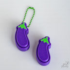 eggplant clicker keychain 3d printed fidget charm