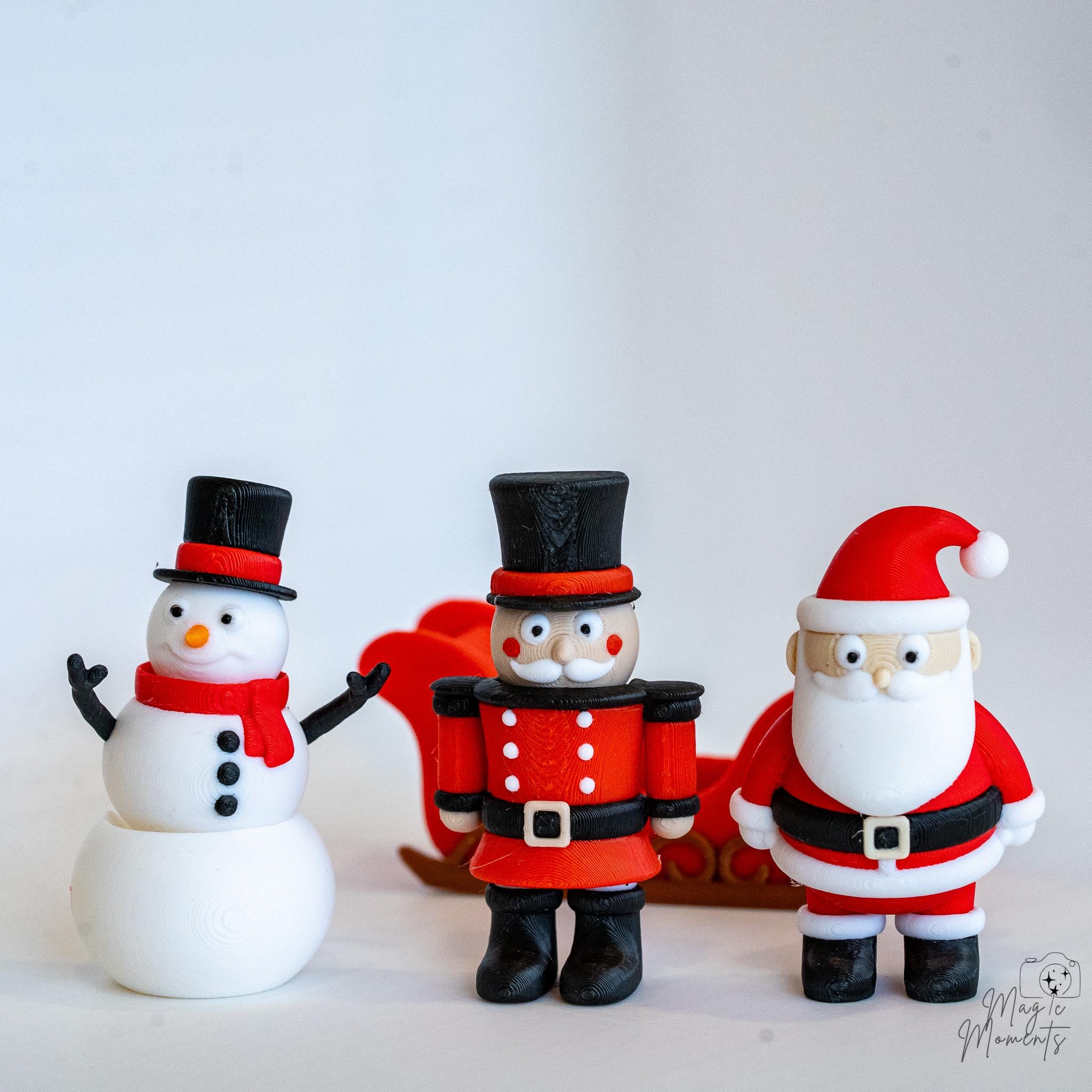 christmas character trio snowman nutcracker santa