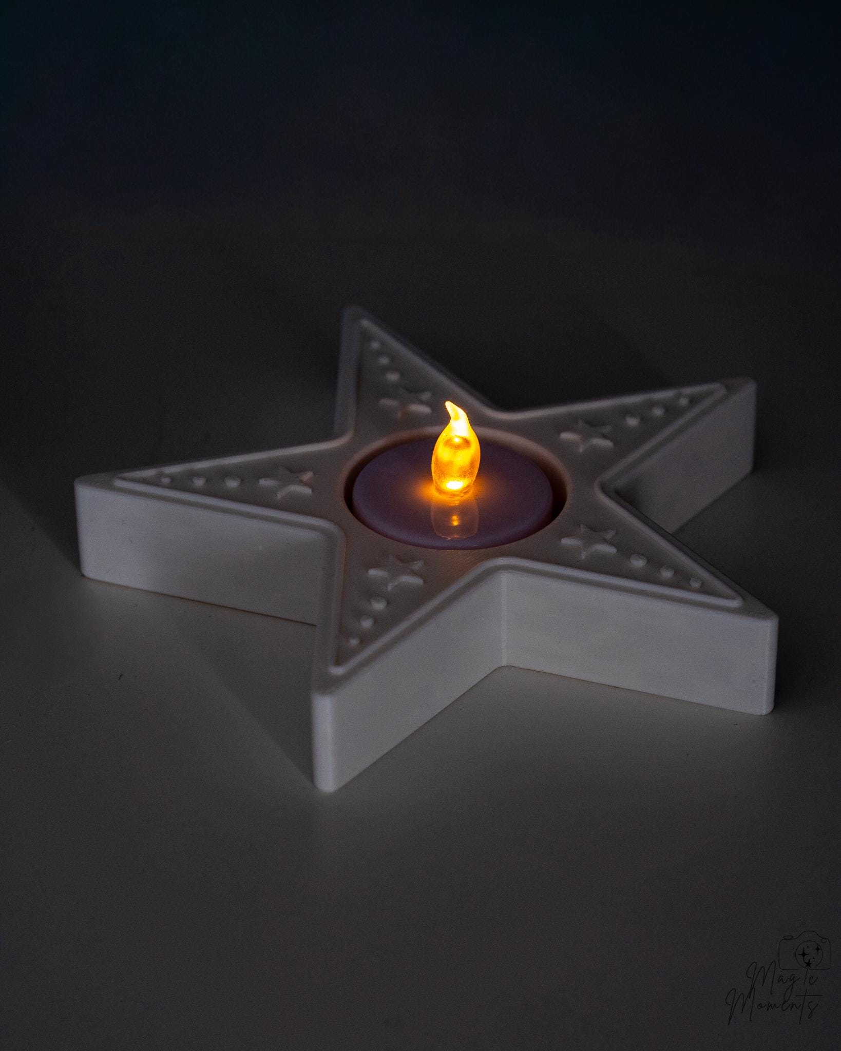 glowing star tealight holder decoration