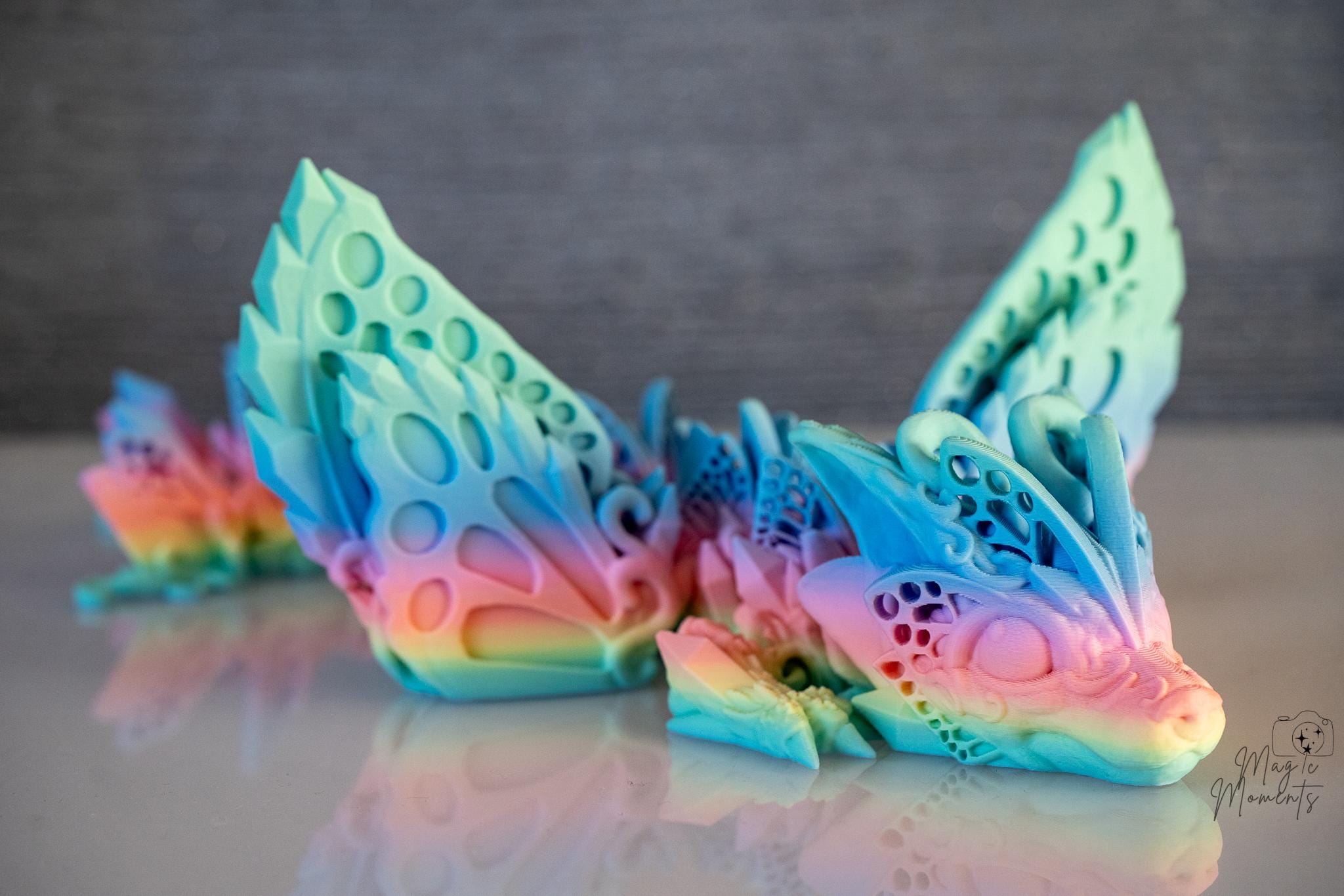 Butterfly Dragon - 3D Printed Articulated Pastel Fantasy Decor