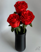 Decorative red roses with realistic layered petals