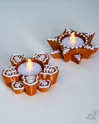 snowflake tealight holders christmas decor set