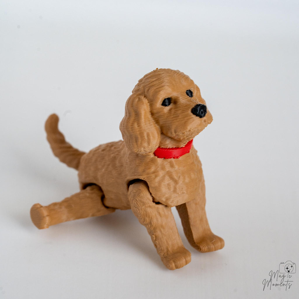 3d printed cockapoo figurine side view cute puppy figure
