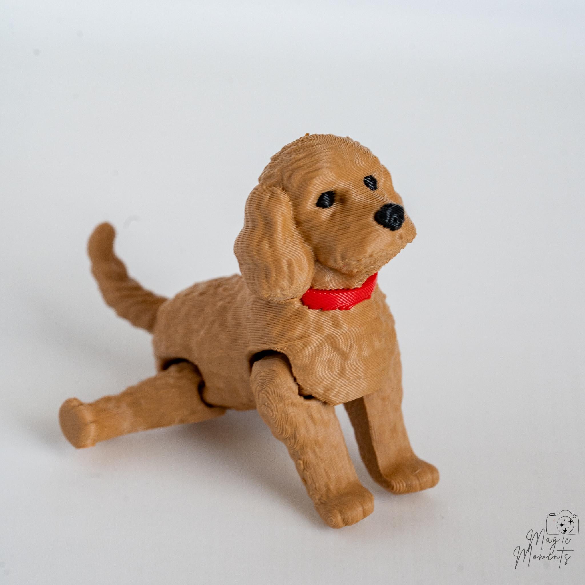 3d printed cockapoo figurine side view cute puppy figure