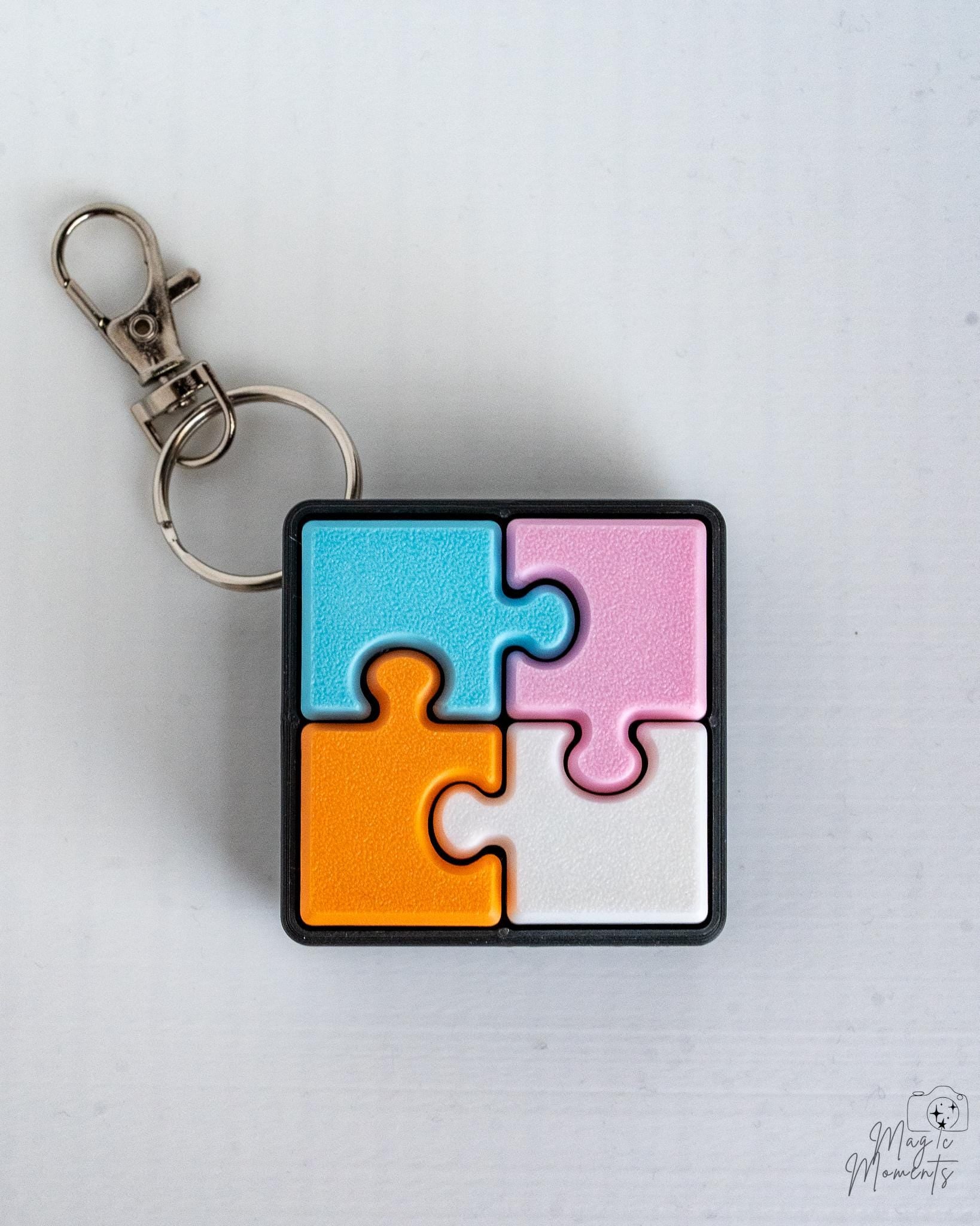 pastel puzzle clicker sensory keychain