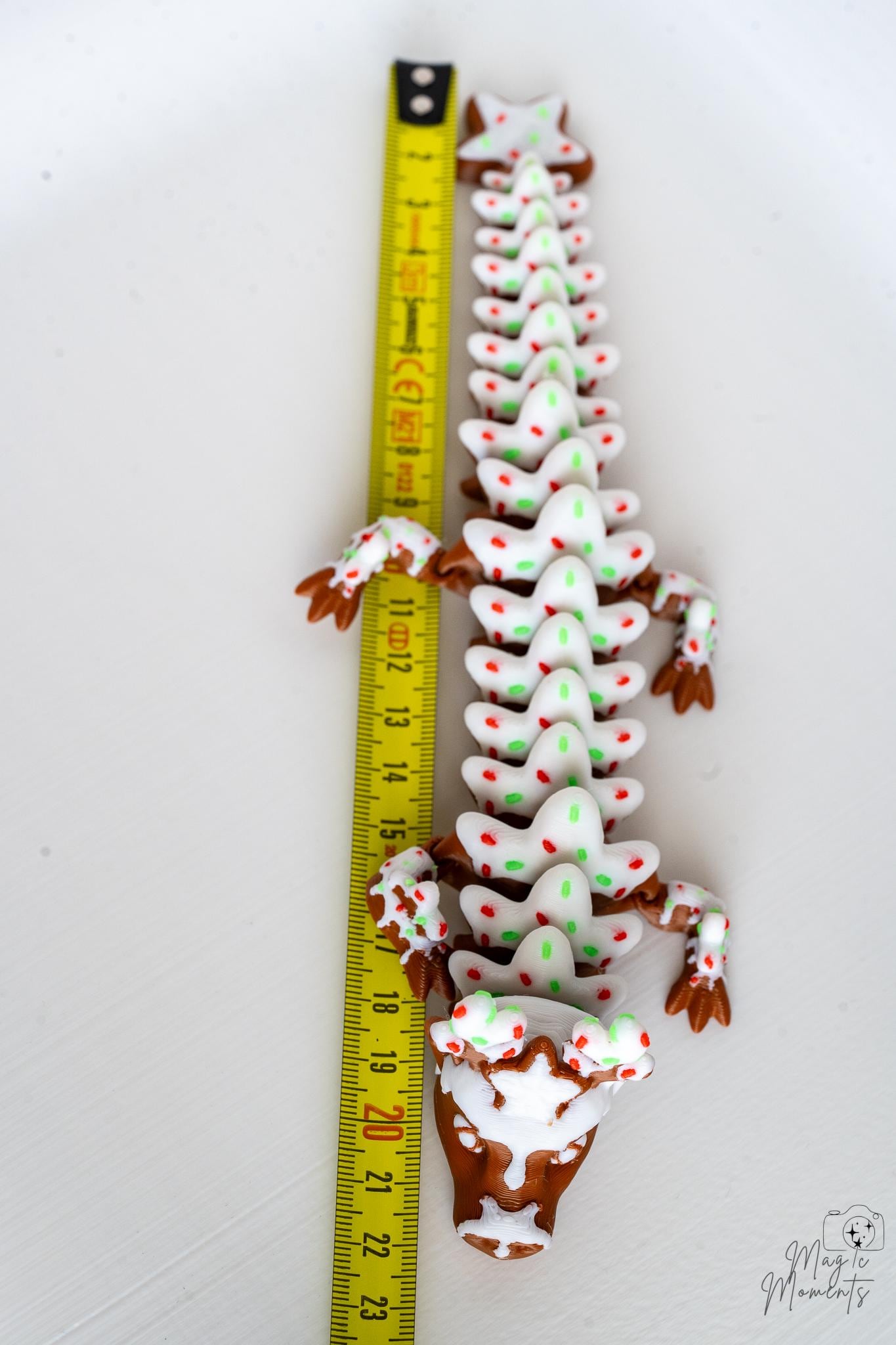 gingerbread dragon 3d printed articulated christmas dragon with ruler
