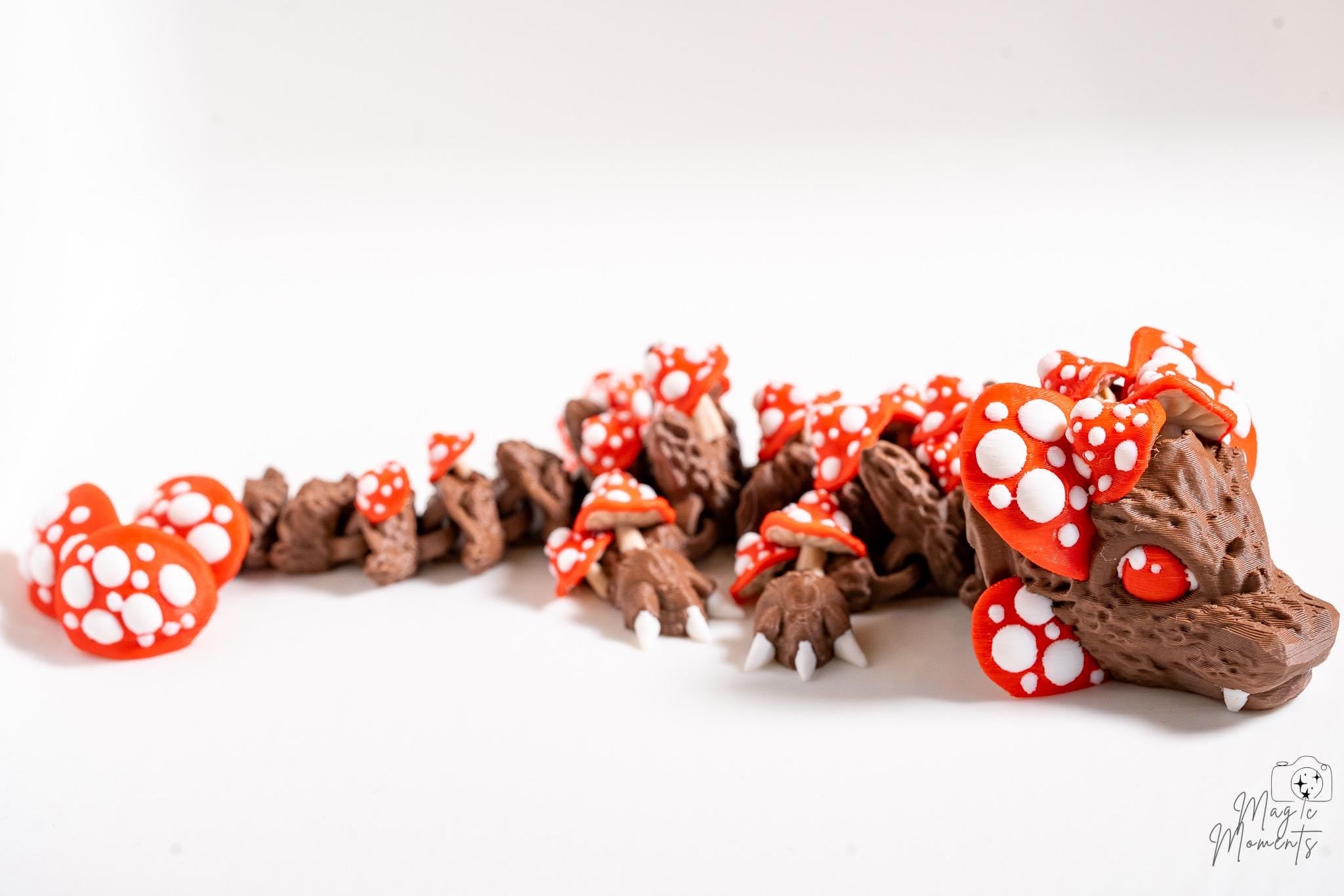 mushroom themed articulated dragon