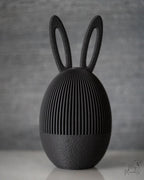 Black bunny ear Easter egg container with modern matte finish