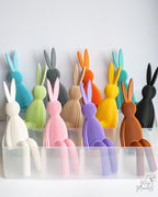 easter bunny figurine set 3d printed pastel rabbit decorative figures