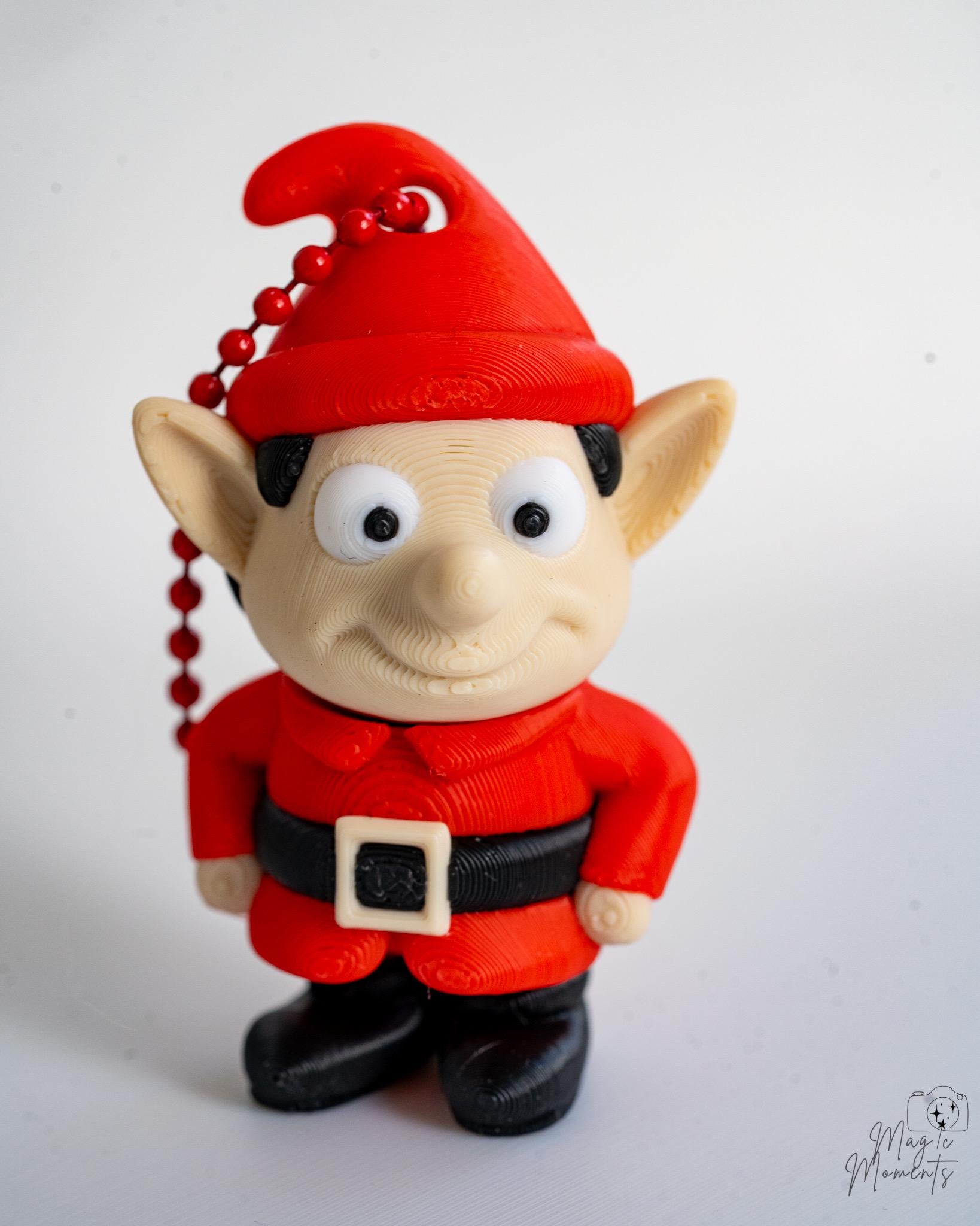 cute christmas elf 3d printed holiday figure