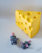 cute mouse figurine set 3d printed mice with cheese house decor