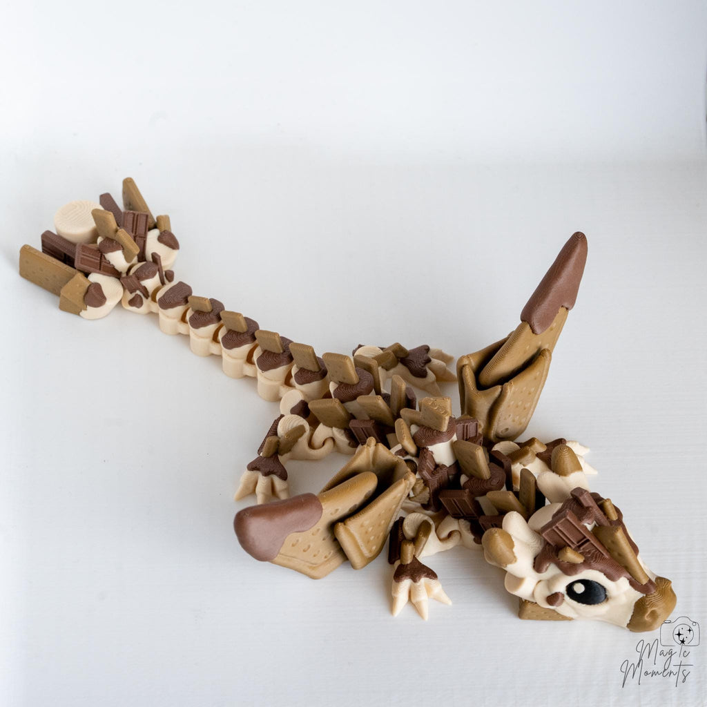 3D printed fantasy dragon with chocolate inspired details