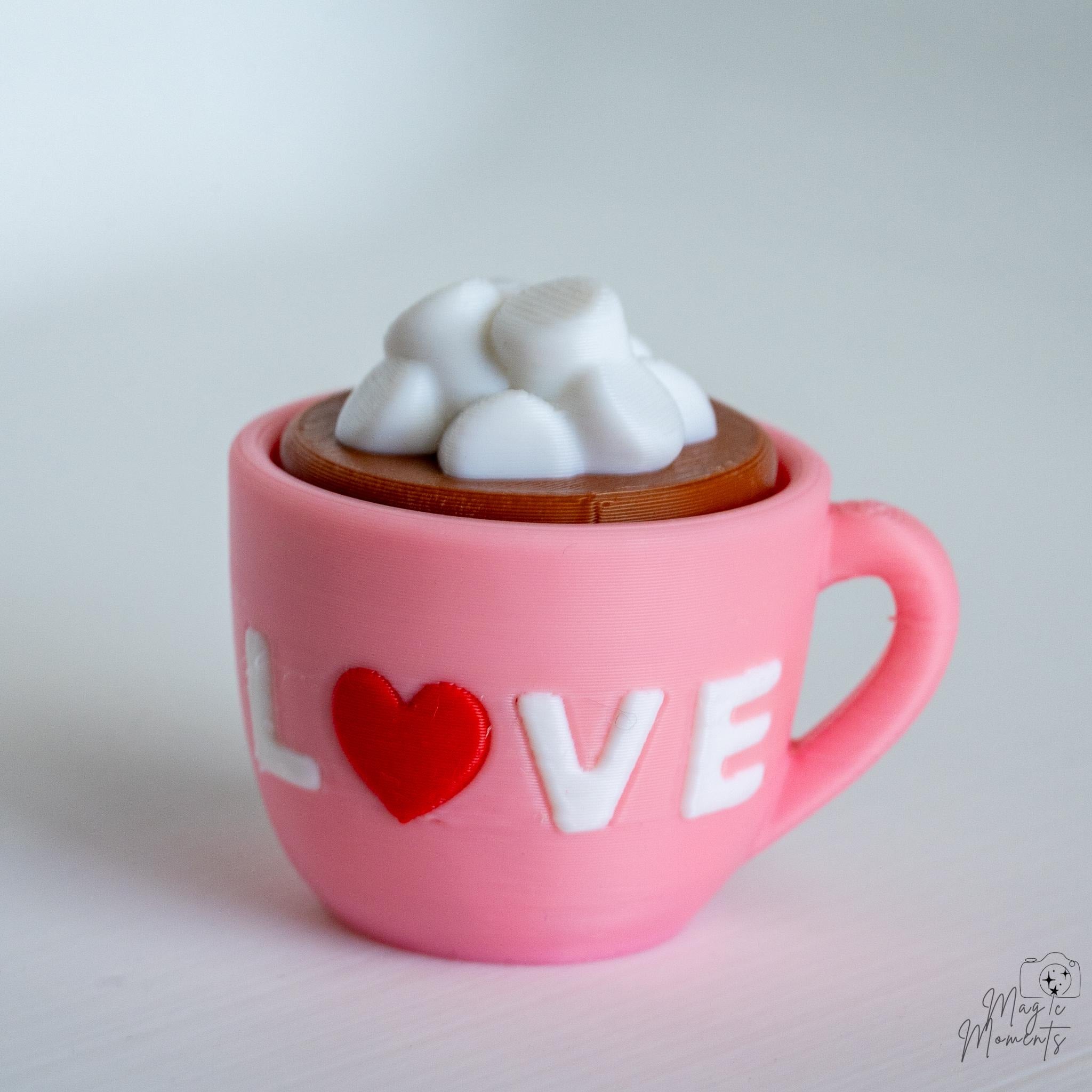 pink love coffee mug 3d printed clicker fidget