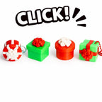 mini christmas present clicker keychains