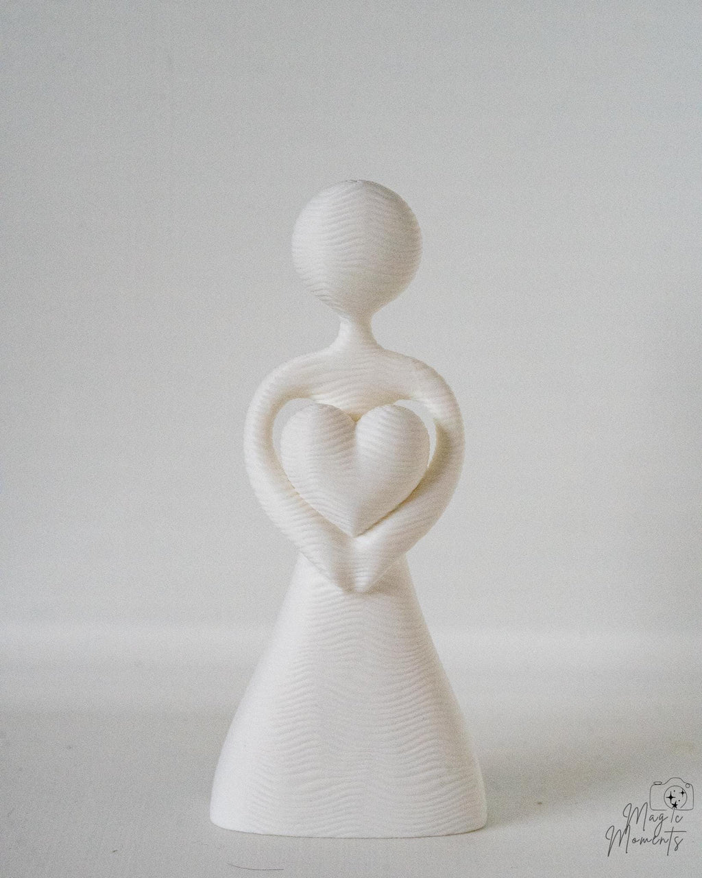 White abstract couple figure with modern romantic design