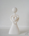 White abstract couple figure with modern romantic design