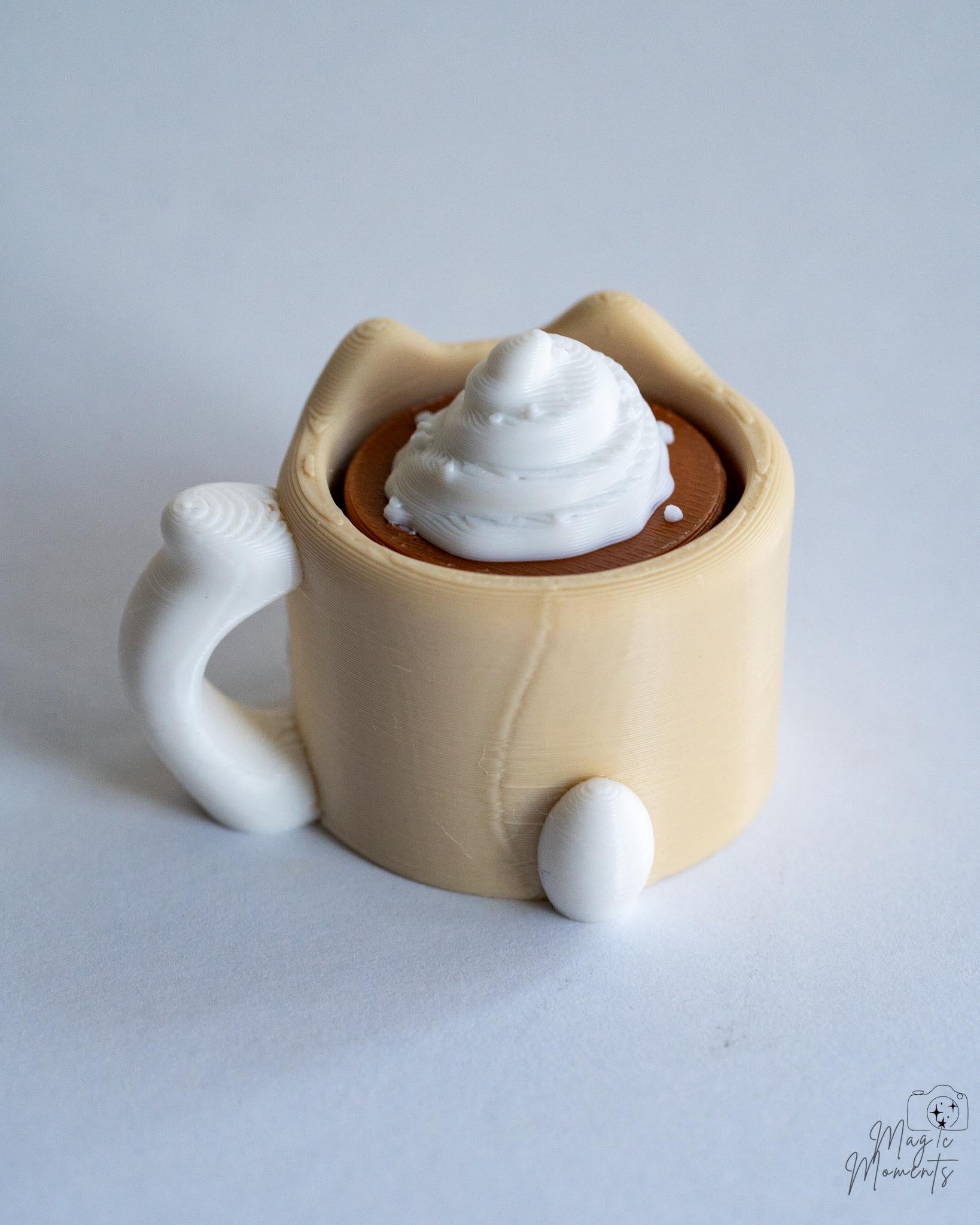 Cappuccino Cat Clicker – Satisfying Fidget Keychain