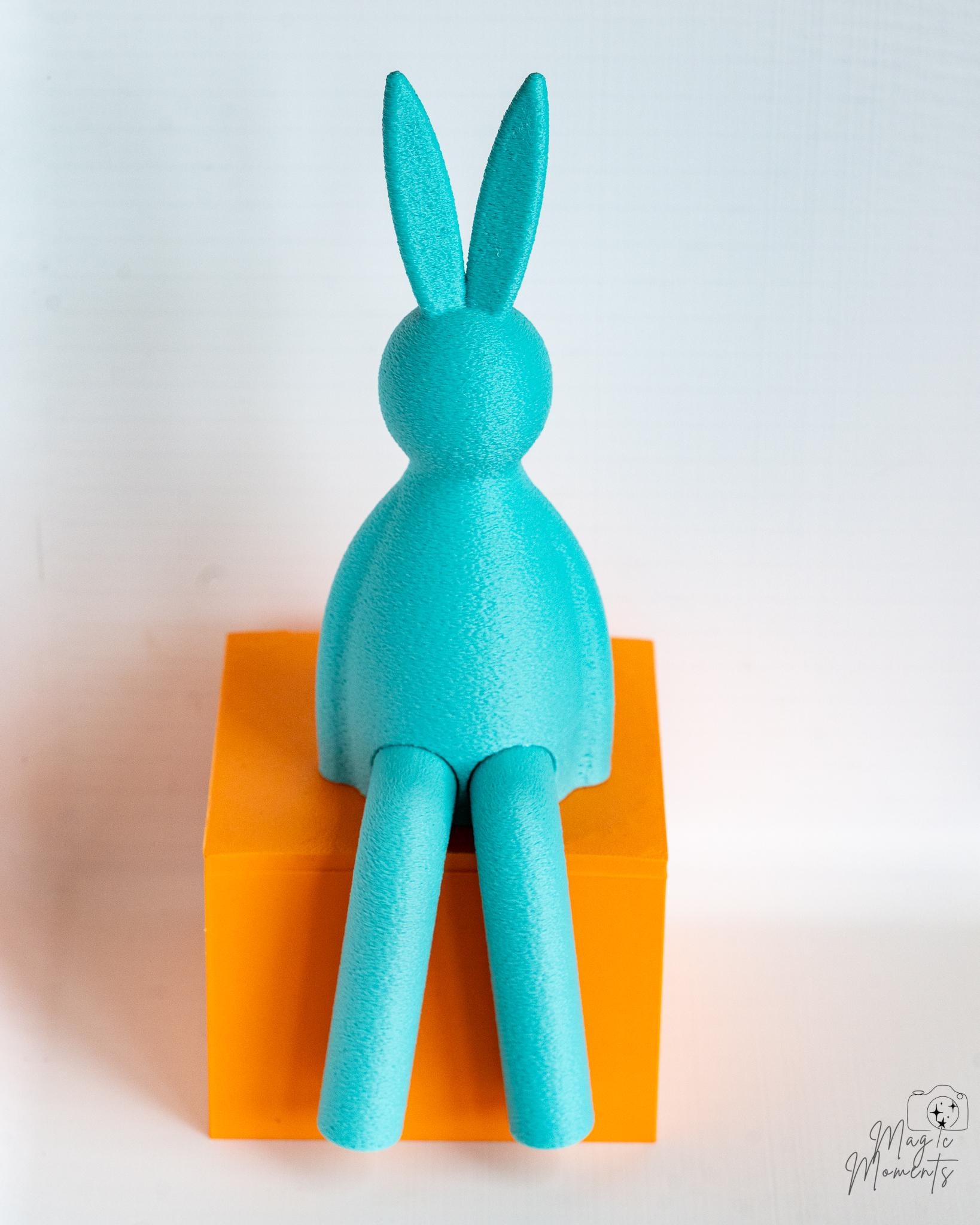 turquoise easter bunny shelf sitter 3d printed rabbit decor