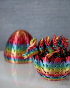 rainbow dragon egg container with articulated dragon