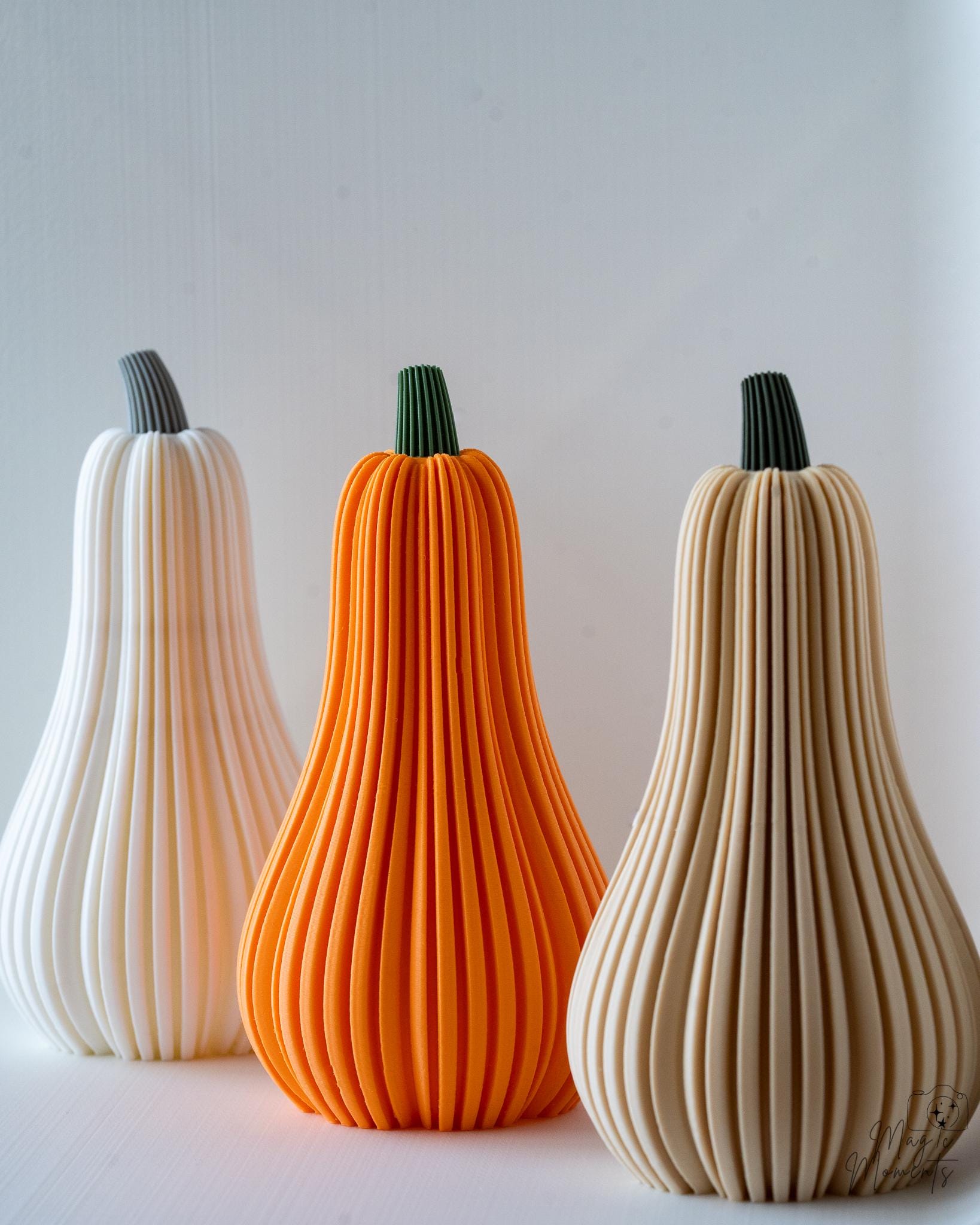 ribbed butternut squash decor set autumn halloween decoration