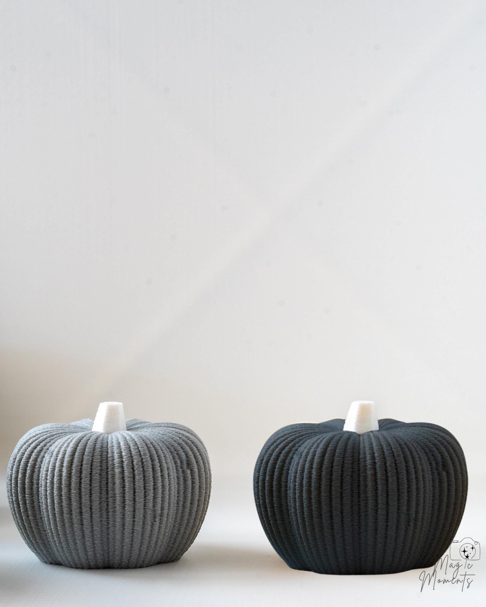fuzzy pumpkin pair 3d printed seasonal decor