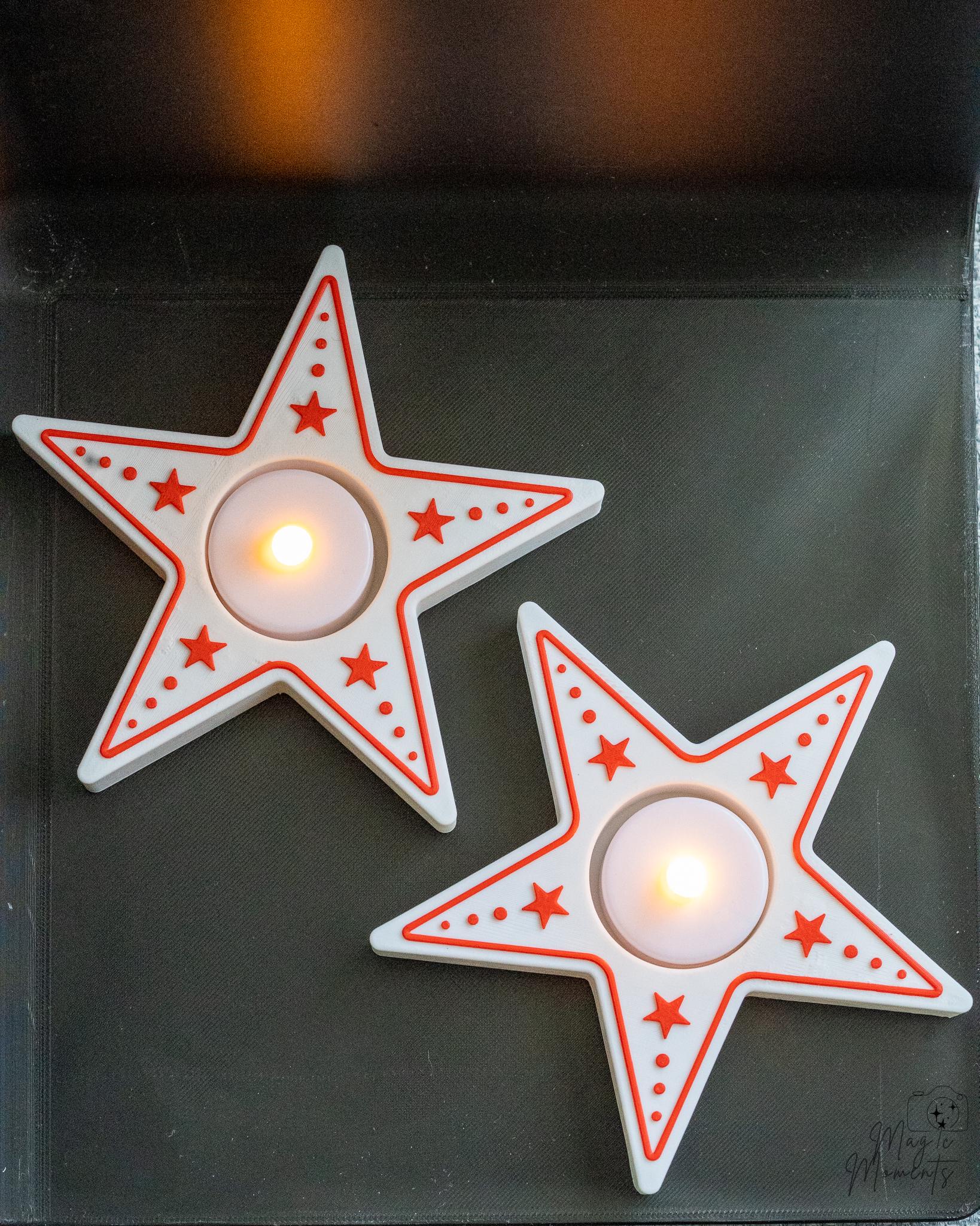 decorative star tealight holder top view
