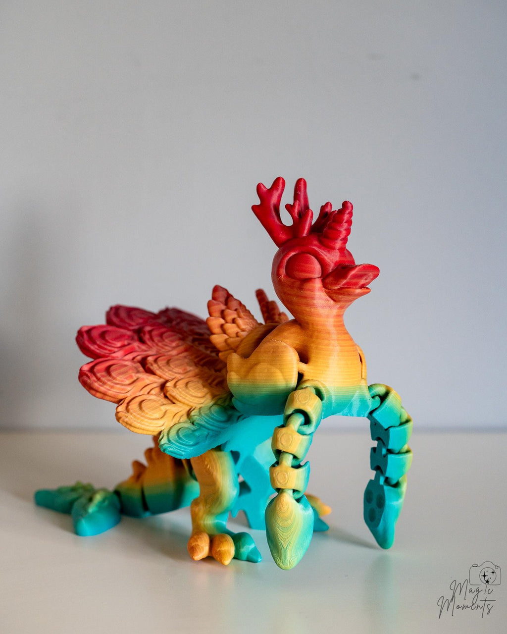 Articulated phoenix with flexible moving legs