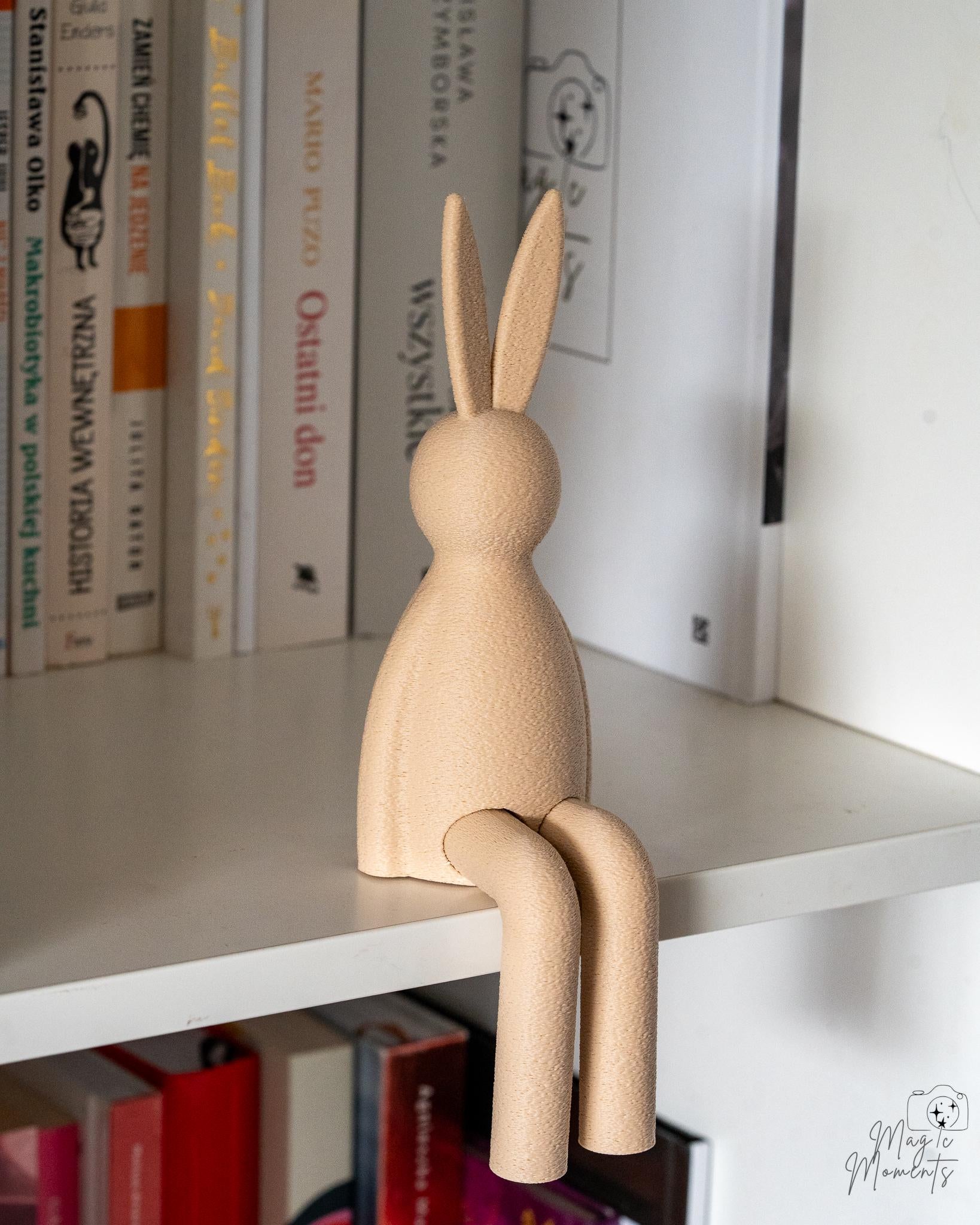 beige easter bunny shelf sitter 3d printed rabbit decor