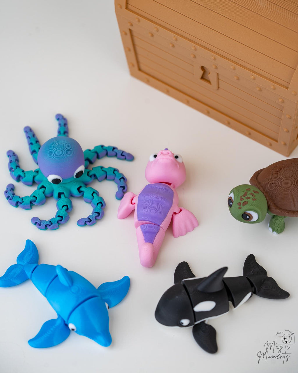 3d printed sea animal collection ocean creature figurine set