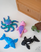 3d printed sea animal collection ocean creature figurine set