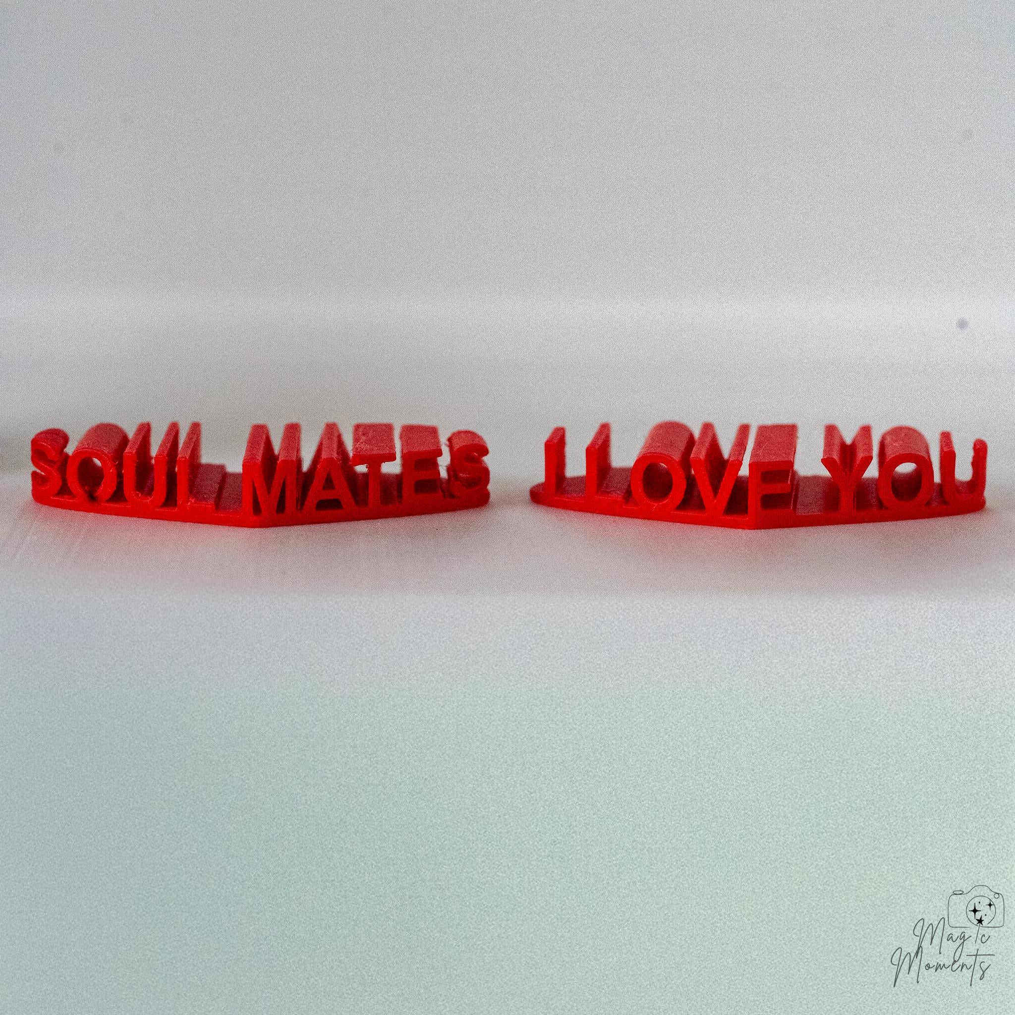 3D printed red heart decorations with modern ribbed texture pattern