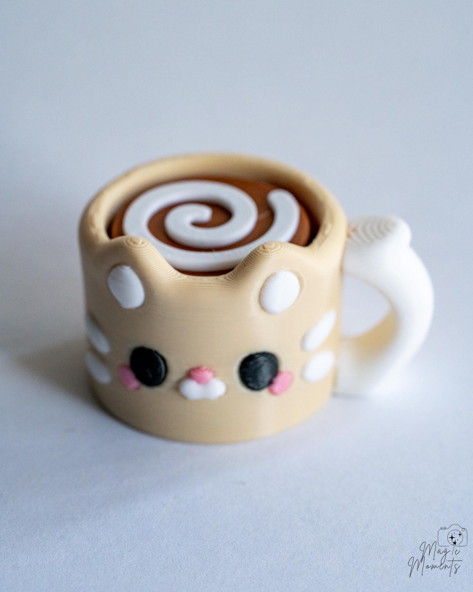 Cappuccino Cat Clicker – Satisfying Fidget Keychain