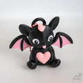 Cute bat keychain figure with heart themed Valentine design