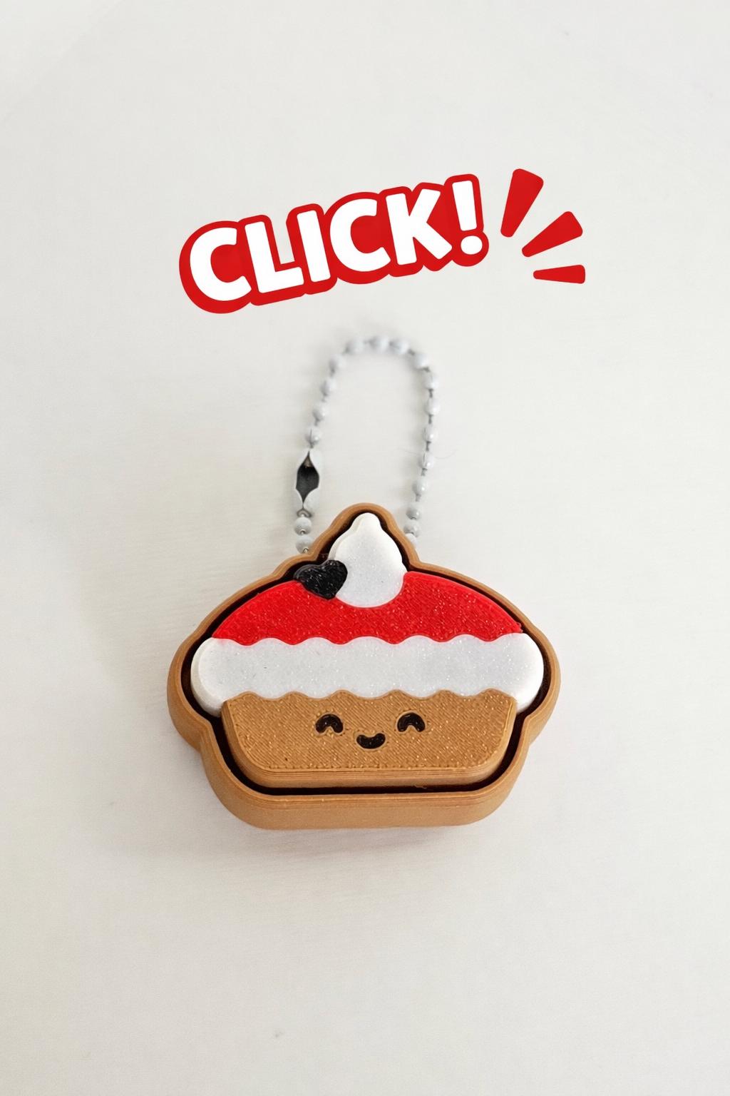 christmas pudding clicker keychain