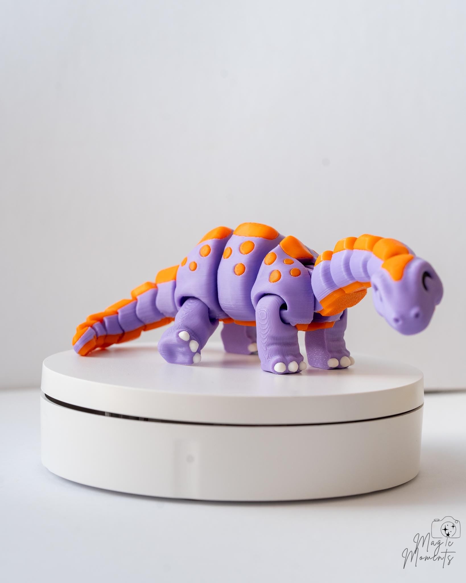 Articulated Brontosaurus - 3D Printed Multicolour Dinosaur Decor
