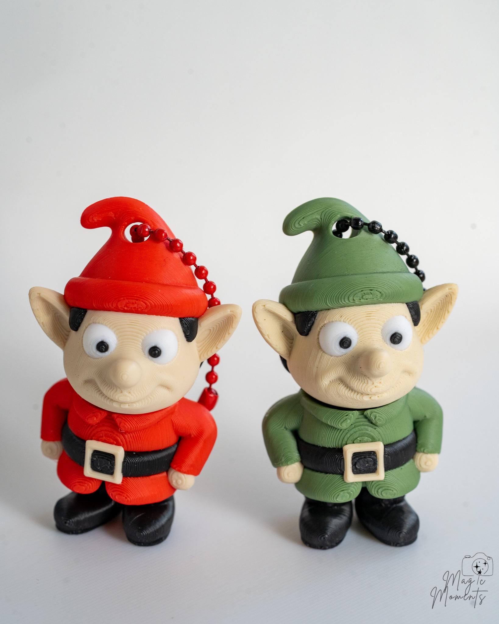 christmas elf keychain set 3d printed holiday decor
