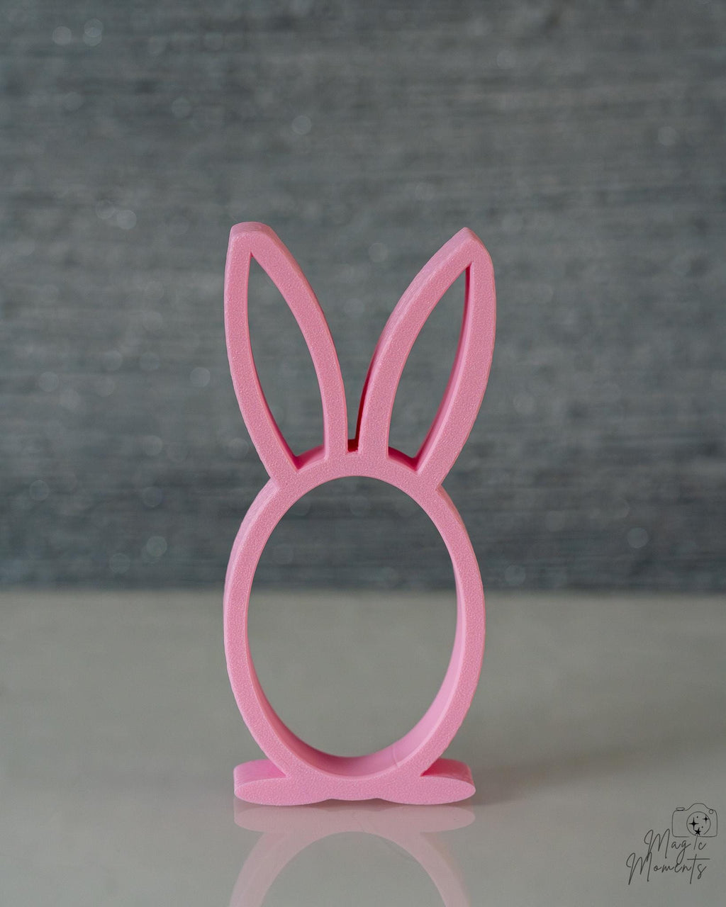Pink bunny egg holder stand for chocolate eggs
