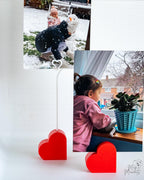 Heart photo holder stand with Valentine themed design