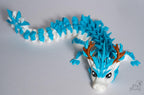 Top view of articulated ice dragon with crystal spike texture